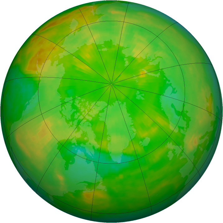 Arctic ozone map for 23 June 1989